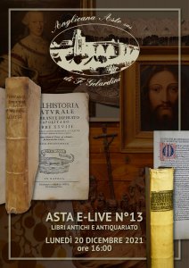 Asta E-Live nr. 13 di antiquariato e libri antichi
